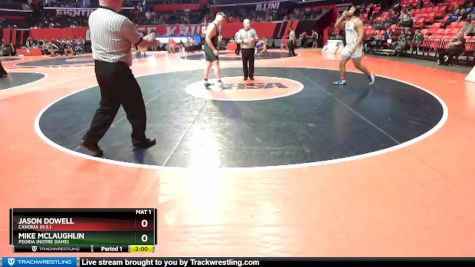 1A 285 lbs Champ. Round 1 - Jason Dowell, Cahokia (H.S.) vs Mike McLaughlin, Peoria (Notre Dame)