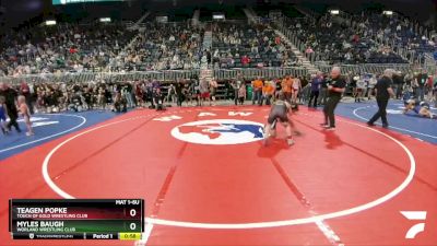 130 lbs Champ. Round 1 - Myles Baugh, Worland Wrestling Club vs Teagen Popke, Touch Of Gold Wrestling Club