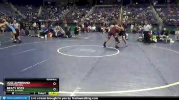 3A 182 lbs Semifinal - Jose Zambrano, Harnett Central vs Brady Ross, Central Academy