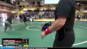 127 lbs Champ. Round 1 - Lauren Aguilar, Junipero Serra High School Wrestling vs Kayla Edwards, Rancho Buena Vista High School Wrestling