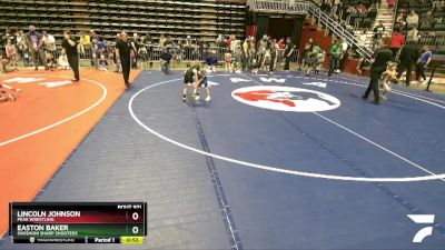 43 lbs Cons. Round 1 - Easton Baker, Shoshoni Sharp Shooters vs Lincoln Johnson, Peak Wrestling