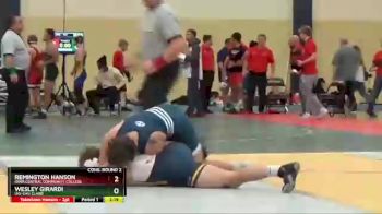 157 lbs Cons. Round 2 - Wesley Girardi, UW-Eau Claire vs Remington Hanson, Iowa Central Community College