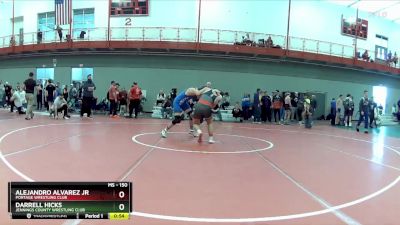 150 lbs Semifinal - Darrell Hicks, Jennings County Wrestling Club vs Alejandro Alvarez Jr, Portage Wrestling Club