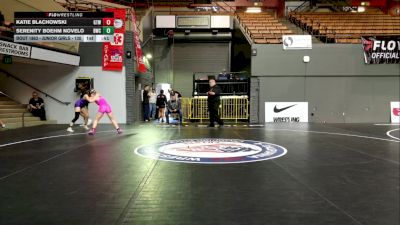 Junior Girls - 130 lbs Cons. Round 2 - Serenity Boehm Novelo, Blazers Wrestling Club vs Katie Blachowski, Golden Tribe Wrestling