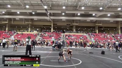 45 lbs Semifinal - Ellen Passmore, Chase County Wrestling Club vs Hendrix Gawith, Salina Wrestling Club