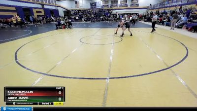 157 lbs Cons. Round 2 - Jakob Jarvis, Linfield University vs K`den McMullin, Pacific University