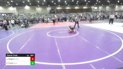 95 lbs Quarterfinal - Jameson Rogers, Corning Sharks vs Peyton Finch, Nevada Elite