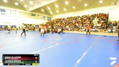 138 lbs Champ. Round 2 - Jonah Villatoro, Hesperia High School vs Cameron Brown, Santa Margarita Catholic High