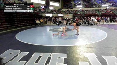 120 lbs Final - Preston White, Chapin vs Gunner Musilunas, Myrtle Beach