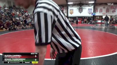 Bracket 8 lbs Round 2 - Alezzia Campbell, Iowa City Wrestling Club vs Rowan Charbonneau, Fort Madison Wrestling Club