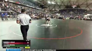 1A 195 lbs Semifinal - Thayer Brown, Mount Baker vs Darrell Leslie, Toppenish