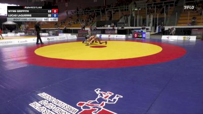 51kg 5th Place Match - Wynn Griffith, Saskatoon Junior Huskies vs Lucas Laquerre, Sudbury Golden Eagles