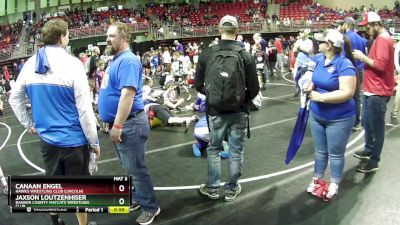 53 lbs Champ. Round 1 - Jaxson Loutzenhiser, Banner County MatCats Wrestling Club vs Canaan Engel, Hawks Wrestling Club (Lincoln)