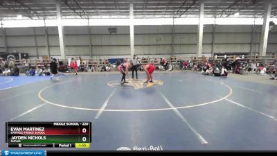 220 lbs Round 3 - Evan Martinez, Canfield Middle School vs Jayden Nichols, Suples