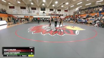 155 lbs Round 2 - Kaden Matthiesen, Worland Middle School vs Dally Malson, Rocky Mountain Middle School