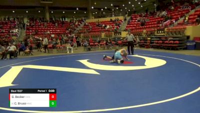 140 lbs Cons. Round 2 - Caine Bruso, Mulvane Wrestling Club vs Giovanni Becker, Chapman Kids Wrestling