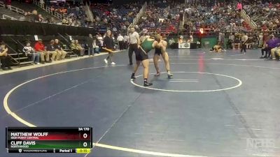 3A 170 lbs Cons. Round 1 - Cliff Davis, Northwood vs Matthew Wolff, High Point Central