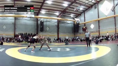 150 lbs Cons. Round 3 - Jacob Alvarez, IC Catholic Prep vs Brody Bauman, Perrysburg