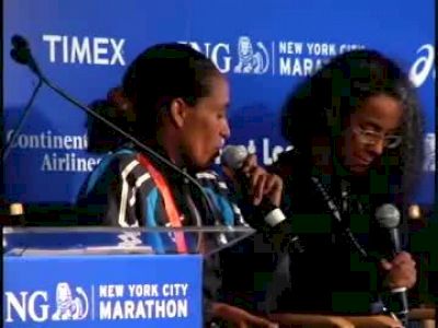 Top 3 Women - Tulu, Petrova, Daunay - Press Conference after 2009 ING NYC Marathon