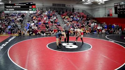 172 lbs Champ. Round 2 - Aj Leiato, Westmont Hilltop Hs vs Pascal Laporte, North East Hs