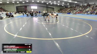 4-157 lbs 1st Place Match - Cameron Owens, Woodgrove High School vs Justin Lowery, Loudoun County High School