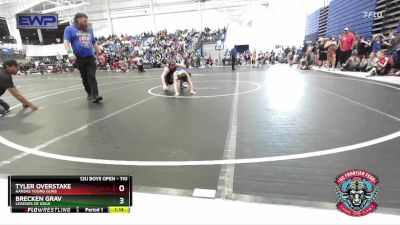 110 lbs Quarterfinal - Tyler Overstake, Kansas Young Guns vs Brecken Grav, Legends Of Gold