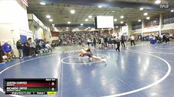 113 lbs Champ. Round 3 - Ricardo Ortiz, Brawley Union vs Justin Cortez, Righetti