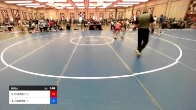 92 lbs Consi Of 8 #2 - Damian DuChez, Md vs Lawson Sparks, Pa