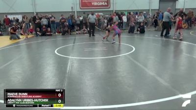 70 lbs Cons. Round 3 - Adalynn Uribes-Hutchison, Liberty Mat Club Bedford vs Maeve Dunn, Powerhouse Wrestling Academy