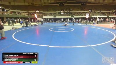 130 lbs 1st Place Match - David Merritt, Midlothian Miners vs Sam Shabanov, Williamsburg Wrestling Club