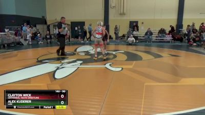 90 lbs Round 5 - Alex Kuderer, LAW vs Clayton Wick, Centennial Youth Wrestling