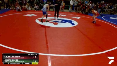 87 lbs Quarterfinal - Caleb Lawrence, RawTown Elite Wrestling Club vs Jerdan Gomez, Top Of The Rock Wrestling Club