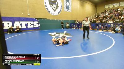 100 lbs Champ. Round 2 - Rhiannon Bentello, East Bakersfield vs Anysah Rubalcava, Bullard