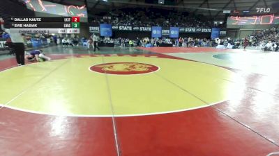 Girls 4A 170 lbs Champ. Round 2 - Dallas Kautz, Lake Stevens (Girls) vs Evie Hasiak, Lake Washington (Girls)