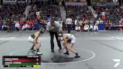 76 lbs Champ. Round 1 - Josiah Borge, Manhattan vs Parker Landers, Carroll