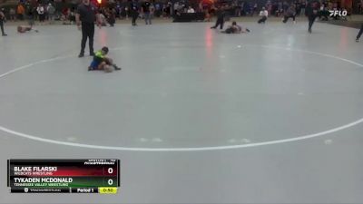 40 lbs Quarterfinal - Tykaden McDonald, Tennessee Valley Wrestling vs Blake Filarski, Wildcats Wrestling