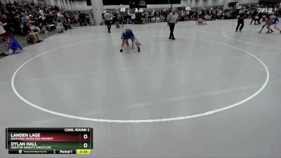 120 lbs Cons. Round 2 - Landen Lage, Backyard Brawlers Midwest vs Dylan Hall, Greater Heights Wrestling