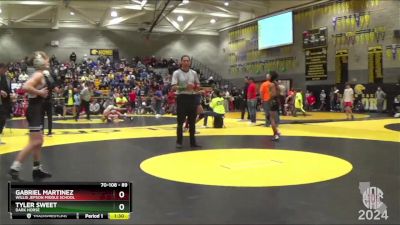 89 lbs Semifinal - Tyler Sweet, Dark Horse vs Gabriel Martinez, Willis Jepson Middle School