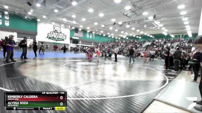 143 lbs Cons. Round 3 - Alyssa Soza, Beaumont vs Kimberly Caldera, Santa Ana