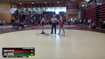 165 lbs 5th Place Match - Ian Grubbs, Grand View (Iowa) vs Colin Falck, Coe