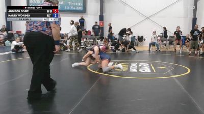 56 lbs Rr Rnd 2 - Addison Gore, NC United - W vs Hailey Worden, Mat Demon - W