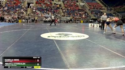 190 lbs Quarterfinal - Mekayla Stordalen, Bismarck Century vs Isabelle Berg, Devils Lake