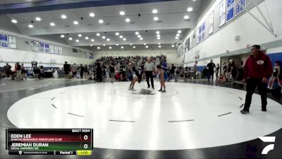 92 lbs Cons. Semi - Jeremiah Duran, SoCal Hammers WC vs Eden Lee, Rancho Bernardo Wrestling Club