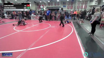 64 lbs Semifinal - Zane Nelson, Owasso Takedown Club vs Colten Sumrall, Harrah Little League Wrestling