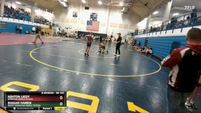 98-103 lbs Round 1 - Ashton Liedy, Riverton Middle School vs Riggan Harris, Rocky Mountain Middle School