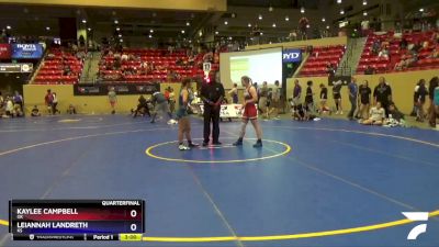 122 lbs Quarterfinal - Kaylee Campbell, OK vs Leiannah Landreth, KS