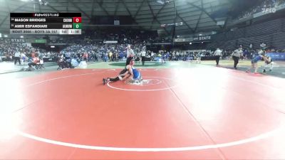 Boys 3A 157 lbs Champ. Round 1 - Amir Esfandiari, Auburn Mountainview vs Mason Bridges, Cheney