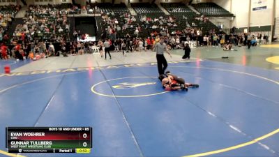 85 lbs Cons. Round 3 - Evan Woehrer, CWO vs Gunnar Tullberg, West Point Wrestling Club