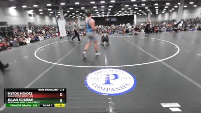 215 lbs Quarterfinal - Myron Mendez, Eagle Empire Wrestling vs Elijah Schunke, Heartland Wrestling Academy