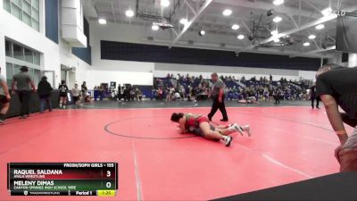 155 lbs Round 2 - Raquel Saldana, Ayala Wrestling vs Meleny Dimas, Canyon Springs High School Wre